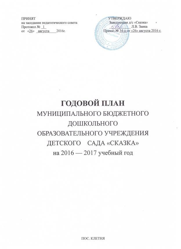 Годовой план доу 2022